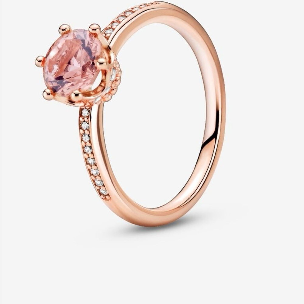 Pandora Rose Gold Pink Crown ring size 6